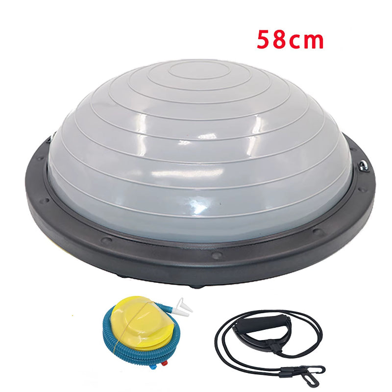 Factory Direct Sale High Quality Customized 58Cm Explosion Proof Thickened Fitness Half Pilates Balance Half Yoga Ball