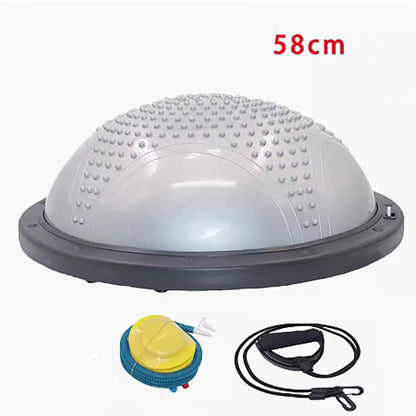Factory Direct Sale High Quality Customized 58Cm Explosion Proof Thickened Fitness Half Pilates Balance Half Yoga Ball
