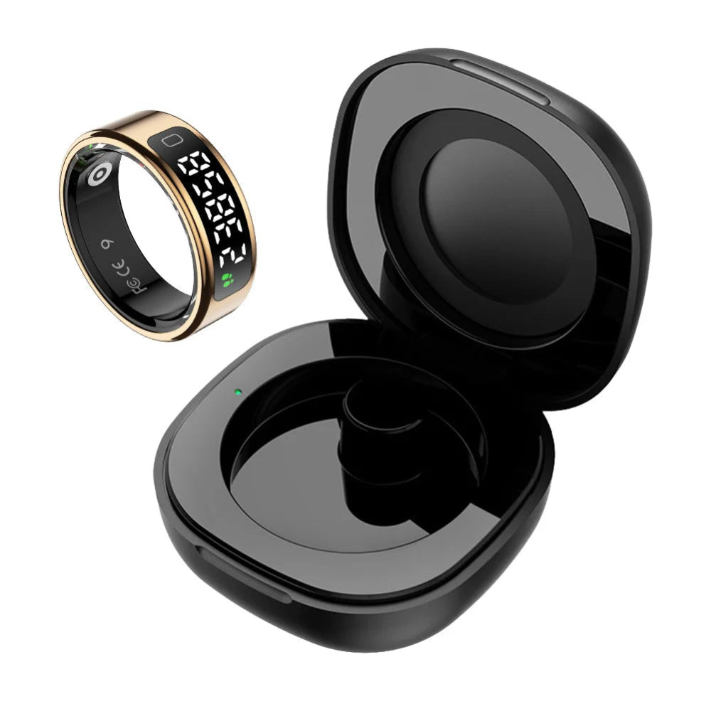 Smart Ring Health Ring with Heart Rate Blood Oxygen Sleep Monitoring Fitness Tracker Ring with Display Screen for Women&Men