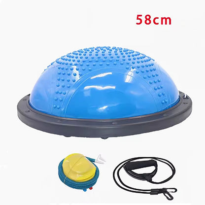 Factory Direct Sale High Quality Customized 58Cm Explosion Proof Thickened Fitness Half Pilates Balance Half Yoga Ball