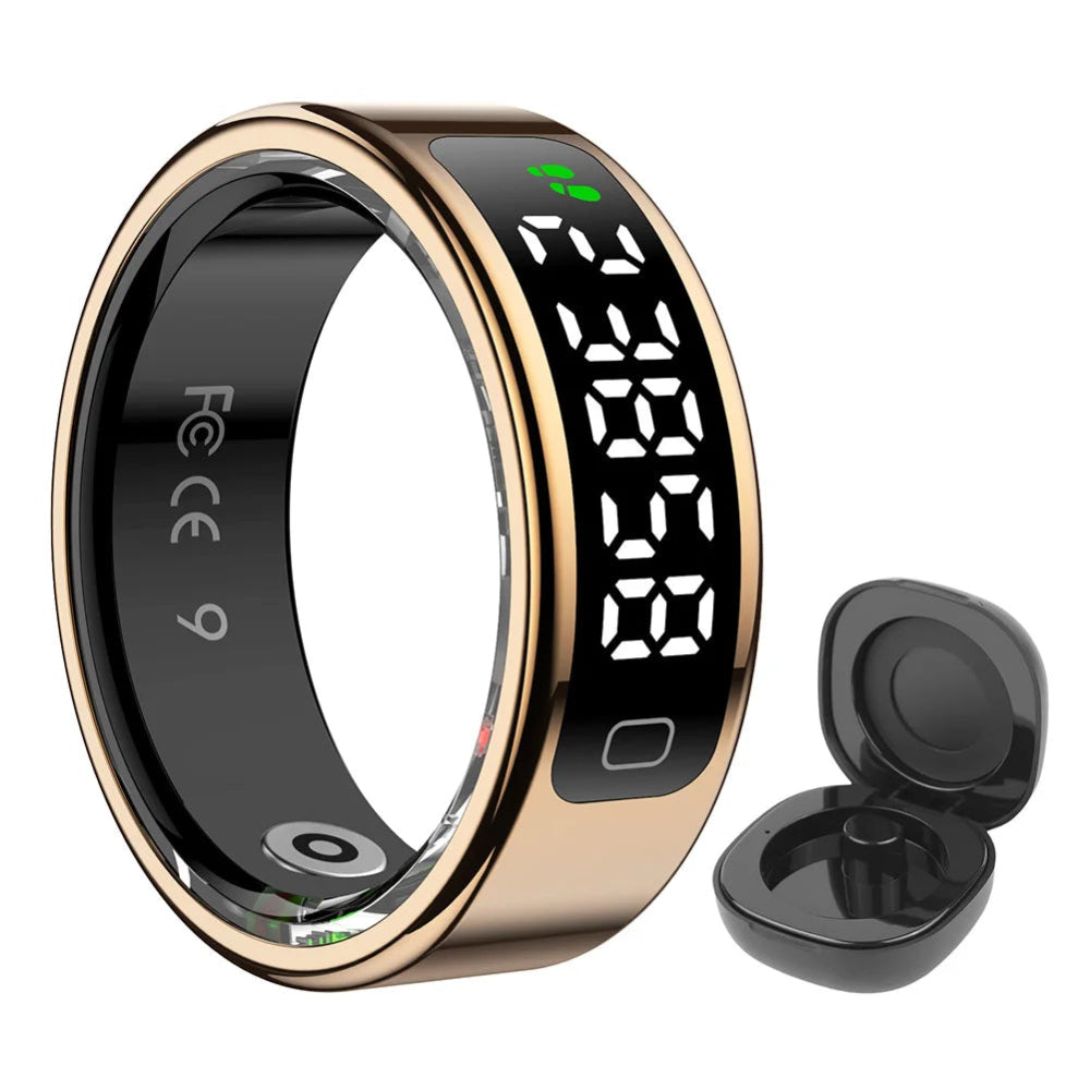 Smart Ring Health Ring with Heart Rate Blood Oxygen Sleep Monitoring Fitness Tracker Ring with Display Screen for Women&Men