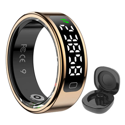 Smart Ring Health Ring with Heart Rate Blood Oxygen Sleep Monitoring Fitness Tracker Ring with Display Screen for Women&Men