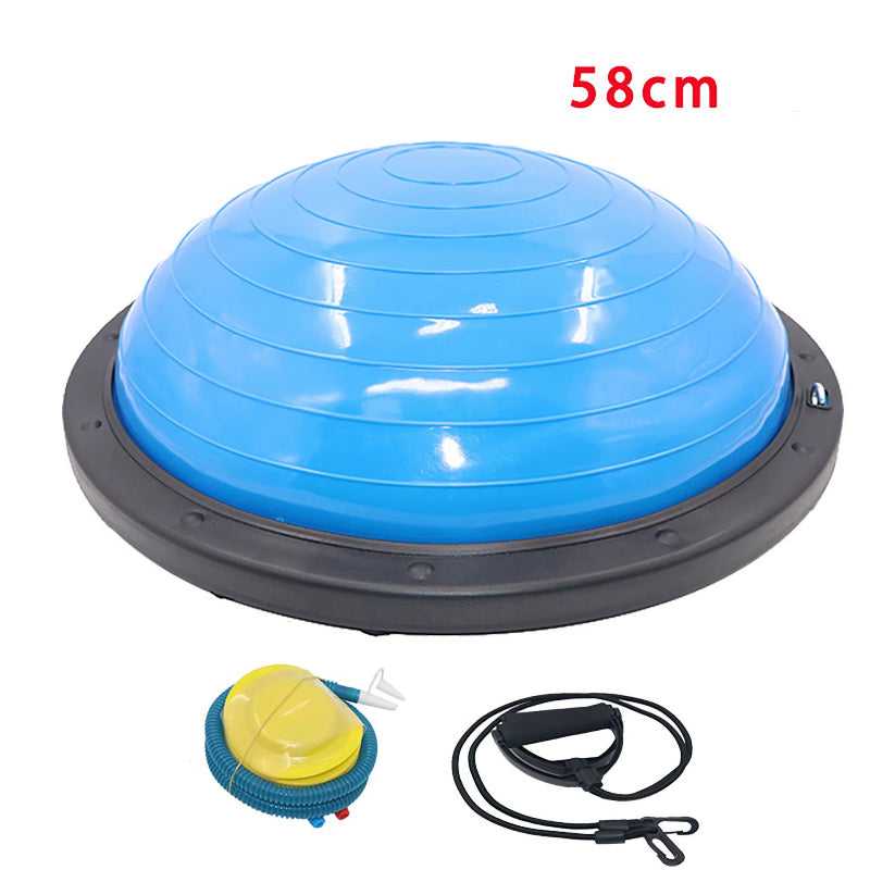 Factory Direct Sale High Quality Customized 58Cm Explosion Proof Thickened Fitness Half Pilates Balance Half Yoga Ball