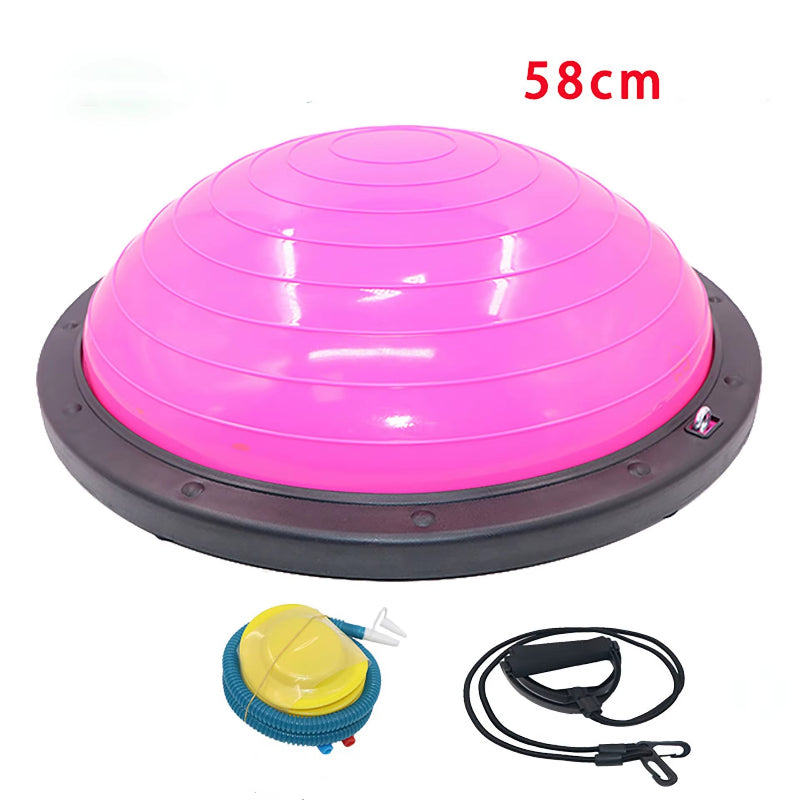 Factory Direct Sale High Quality Customized 58Cm Explosion Proof Thickened Fitness Half Pilates Balance Half Yoga Ball