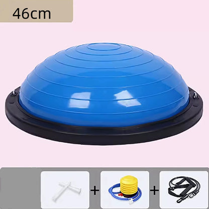 Factory Direct Sale High Quality Customized 58Cm Explosion Proof Thickened Fitness Half Pilates Balance Half Yoga Ball