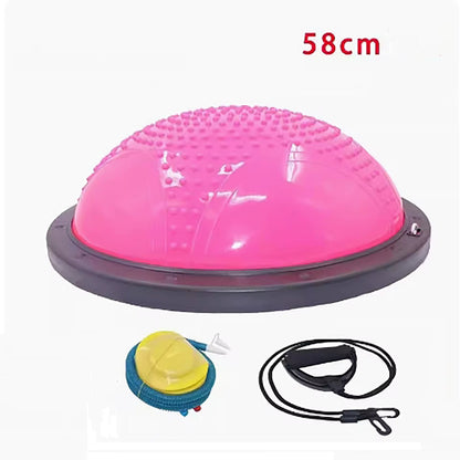 Factory Direct Sale High Quality Customized 58Cm Explosion Proof Thickened Fitness Half Pilates Balance Half Yoga Ball